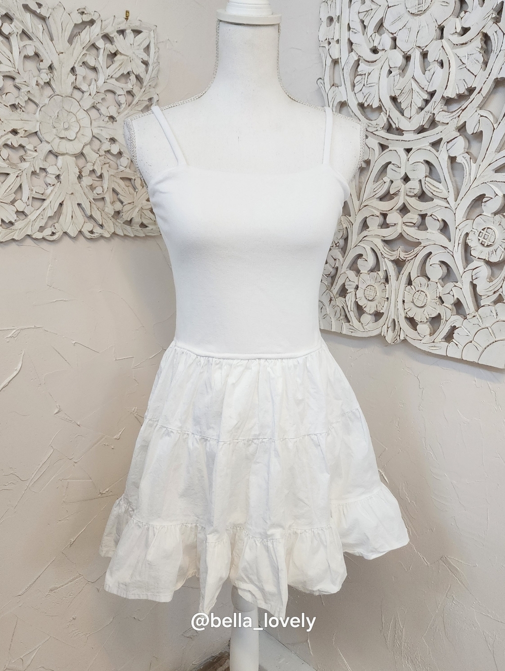 White Spaghetti Strap Mini Dress